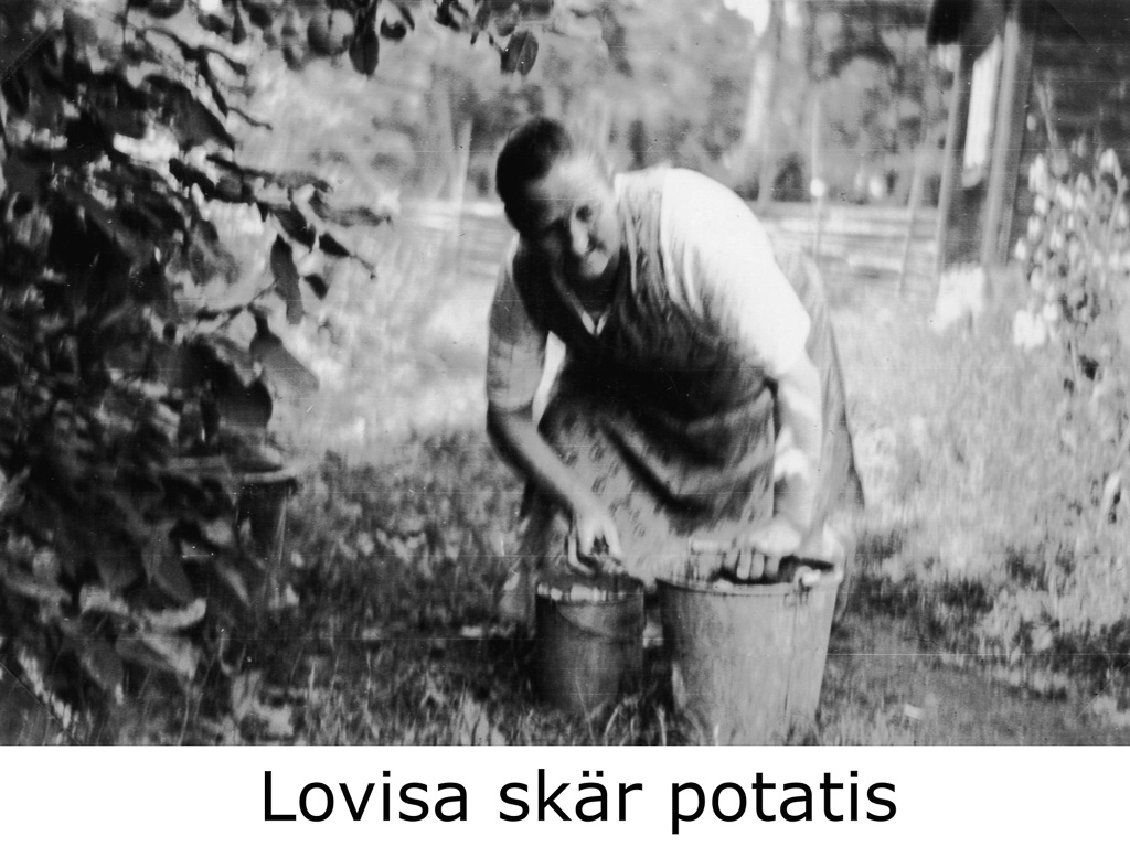 Lovisa skär potatis