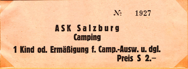 Campingbiljett från Salzburg.