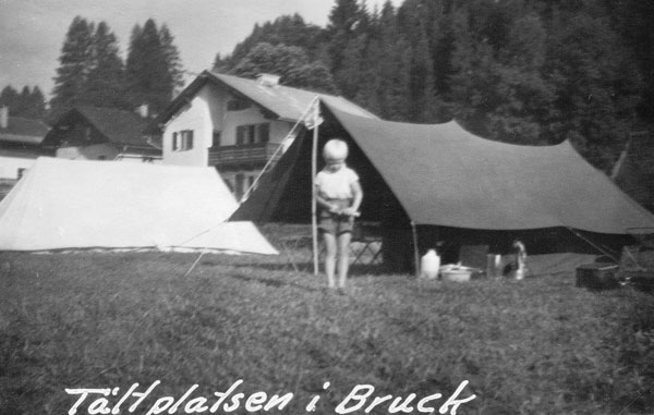Sylvia på campingplatsen i Bruck.
