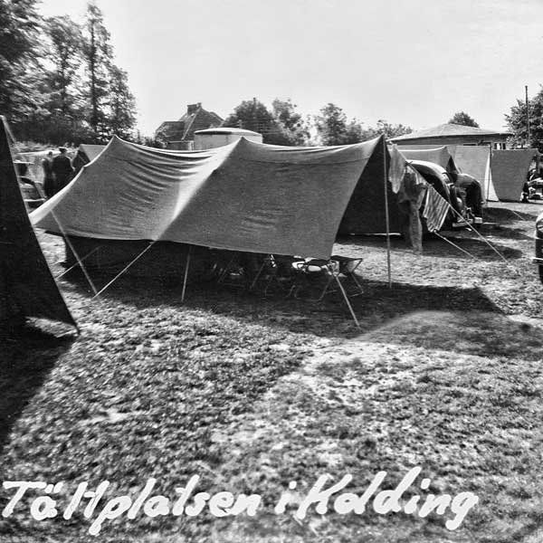 Tältet på campingplatsen i Kolding.