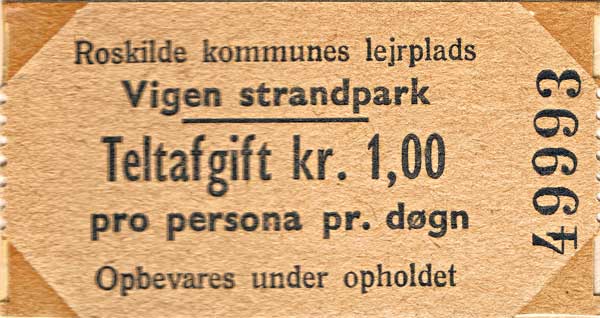 Campingbiljett från Roskilde.